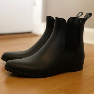 Black rain boots